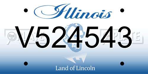V524543 Illinois License Plate