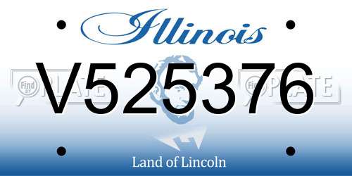 V525376 Illinois License Plate