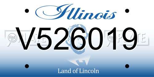 V526019 Illinois License Plate