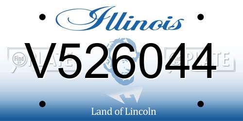 V526044 Illinois License Plate
