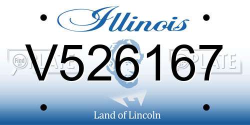V526167 Illinois License Plate