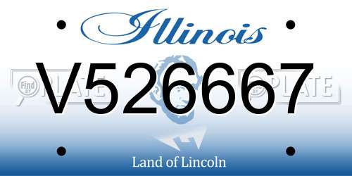 V526667 Illinois License Plate