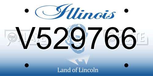 V529766 Illinois License Plate