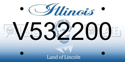V532200 Illinois License Plate