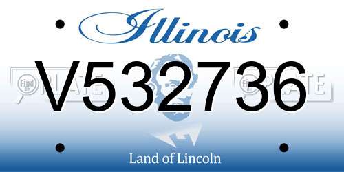 V532736 Illinois License Plate