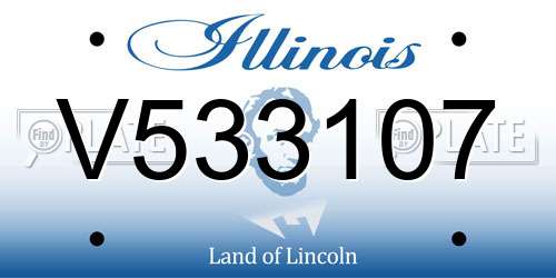 V533107 Illinois License Plate