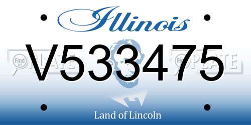 V533475 Illinois License Plate