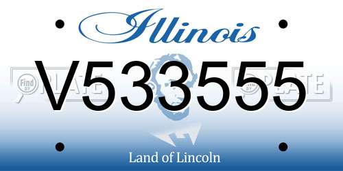 V533555 Illinois License Plate