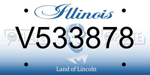 V533878 Illinois License Plate
