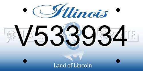 V533934 Illinois License Plate