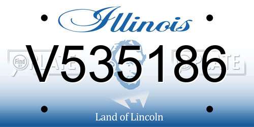 V535186 Illinois License Plate