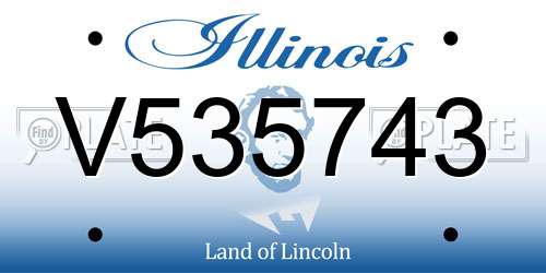 V535743 Illinois License Plate