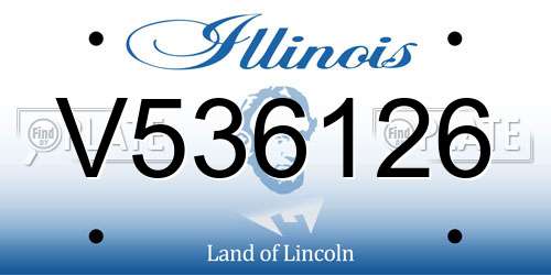 V536126 Illinois License Plate