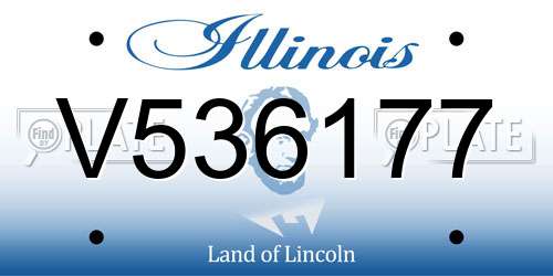 V536177 Illinois License Plate