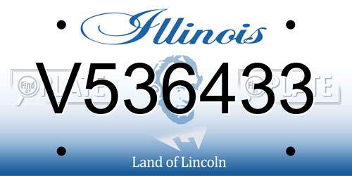 V536433 Illinois License Plate