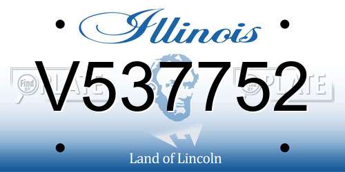 V537752 Illinois License Plate