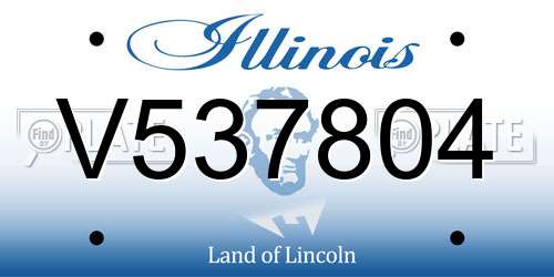 V537804 Illinois License Plate