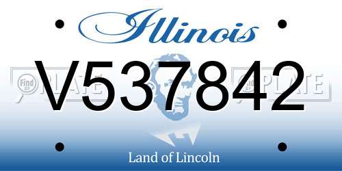 V537842 Illinois License Plate
