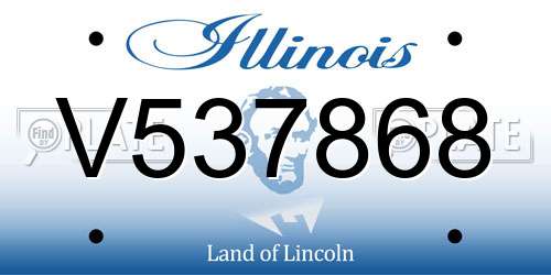 V537868 Illinois License Plate