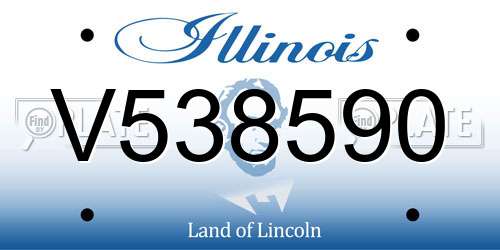 V538590 Illinois License Plate