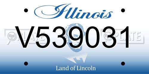 V539031 Illinois License Plate