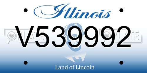 V539992 Illinois License Plate