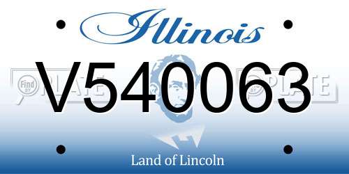 V540063 Illinois License Plate