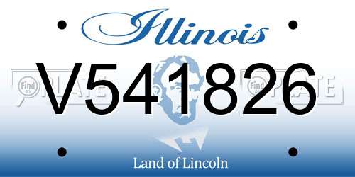 V541826 Illinois License Plate