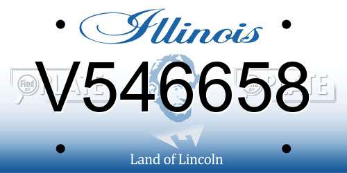 V546658 Illinois License Plate