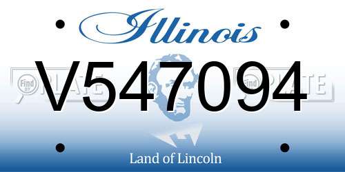 V547094 Illinois License Plate
