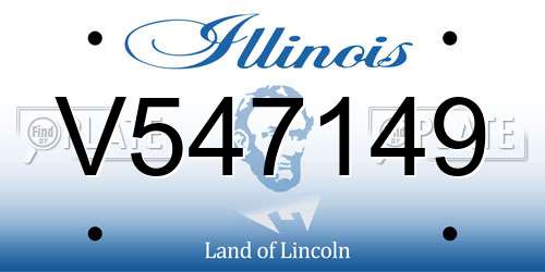 V547149 Illinois License Plate