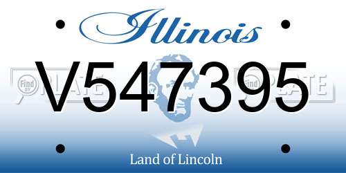 V547395 Illinois License Plate