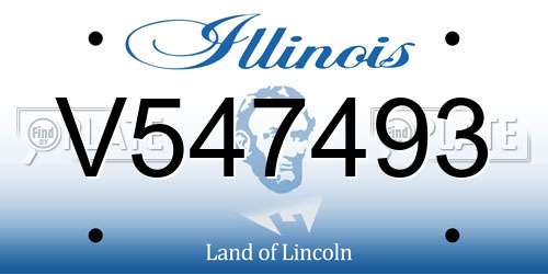 V547493 Illinois License Plate