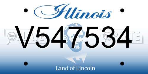 V547534 Illinois License Plate