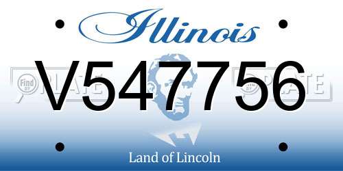 V547756 Illinois License Plate