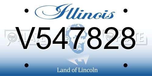 V547828 Illinois License Plate