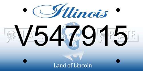 V547915 Illinois License Plate