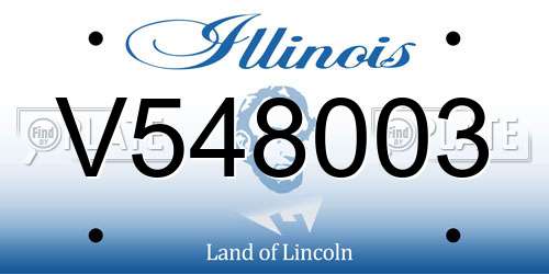 V548003 Illinois License Plate