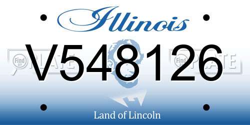 V548126 Illinois License Plate