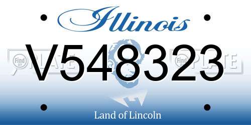 V548323 Illinois License Plate