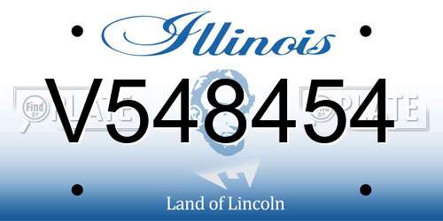 V548454 Illinois License Plate