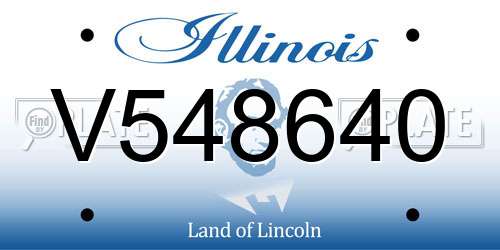 V548640 Illinois License Plate