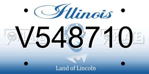 V548710 Illinois License Plate