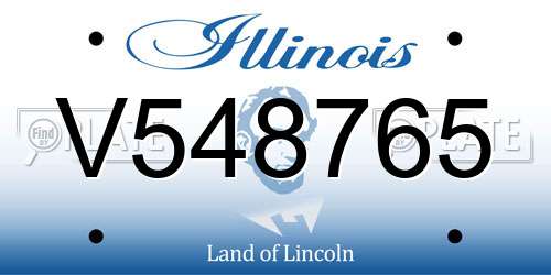 V548765 Illinois License Plate