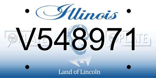 V548971 Illinois License Plate