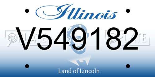 V549182 Illinois License Plate