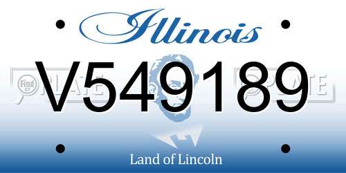 V549189 Illinois License Plate