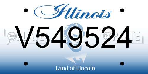 V549524 Illinois License Plate