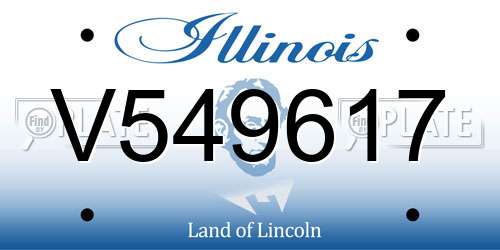 V549617 Illinois License Plate