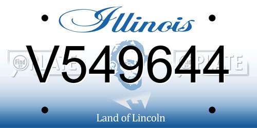 V549644 Illinois License Plate